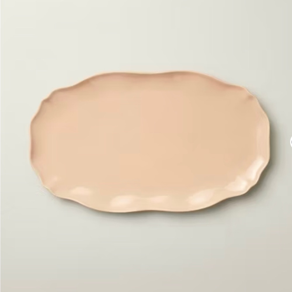 Scalloped Stoneware Serving Tray Blush 11” x 18”- Hearth & Hand™ with Magnolia